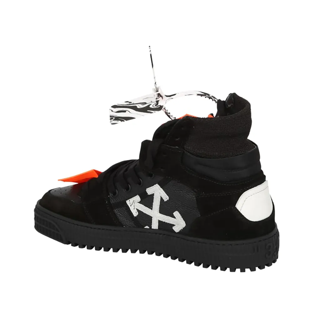Off-White Women's Court 3.0 High Top Leather Suede Sneakers Black