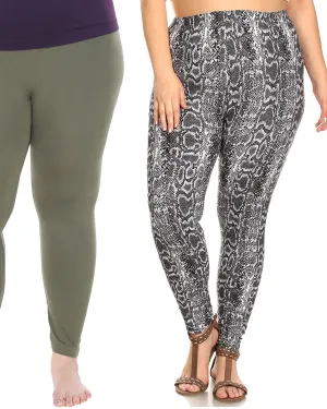 Pack of 2 Printed Leggings | PACK 266 - Olive