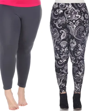 Pack of 2 Printed Leggings | PACK 268 - Charcoal