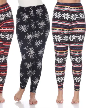 Pack of 3 Printed Leggings | PACK 173 - Purple