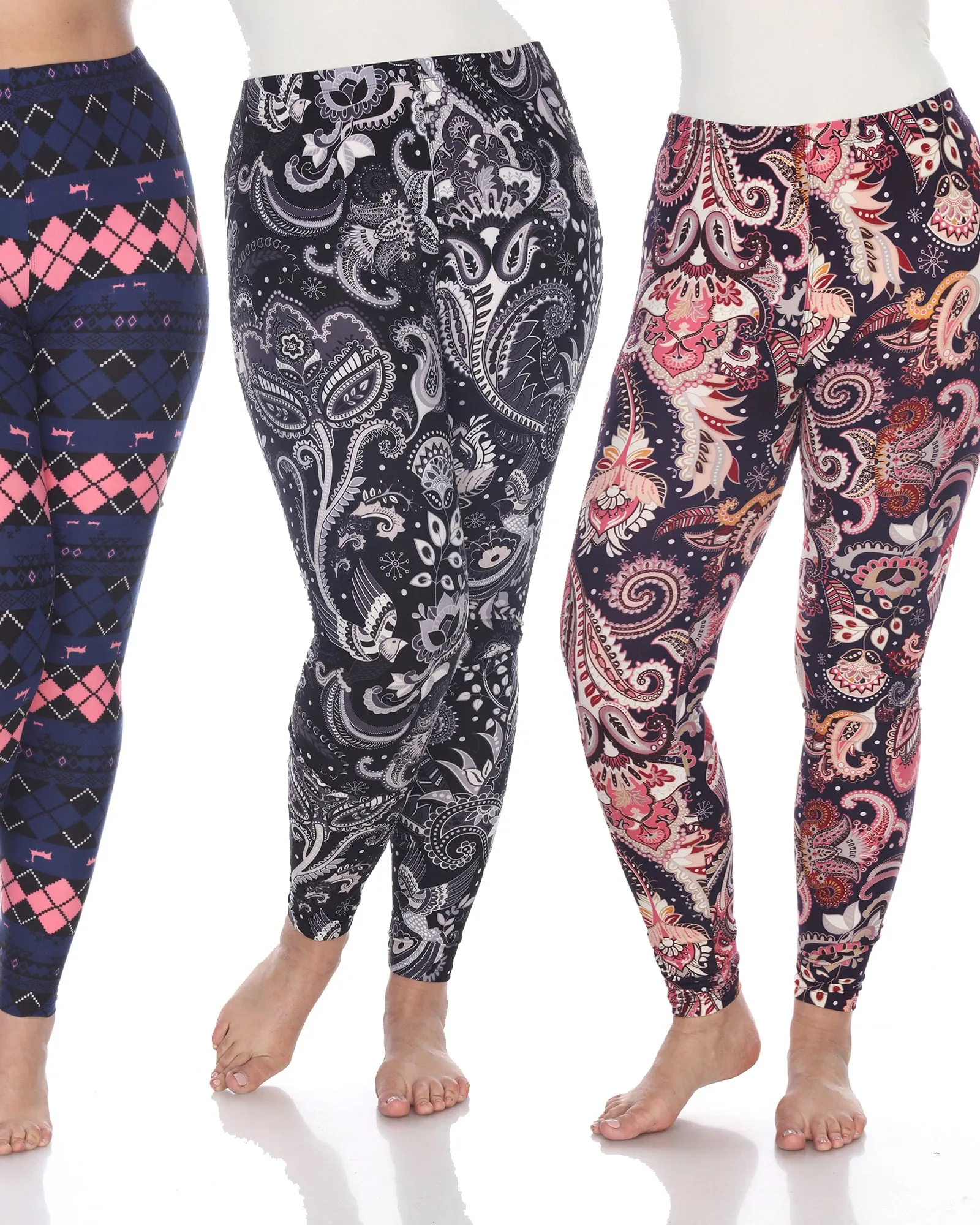 Pack of 3 Printed Leggings | PACK 176 - Purple