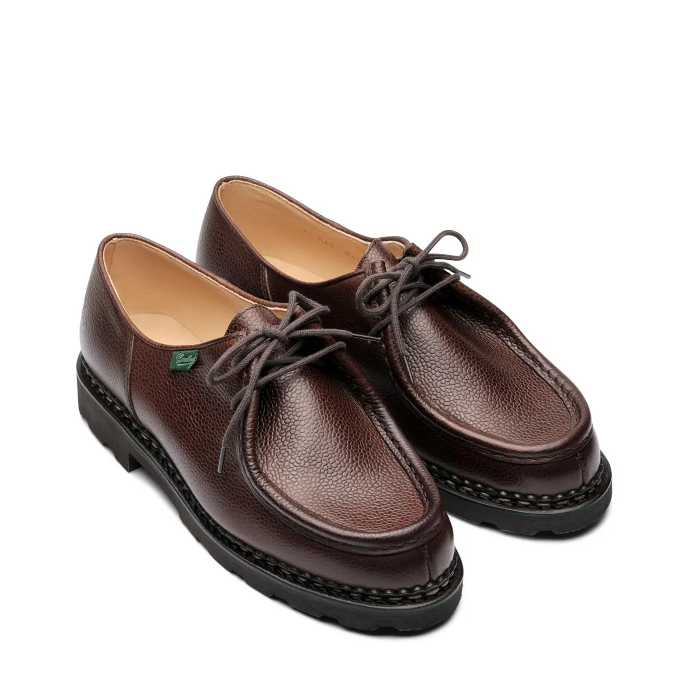 Paraboot Michael Shoe Grained Brown Leather