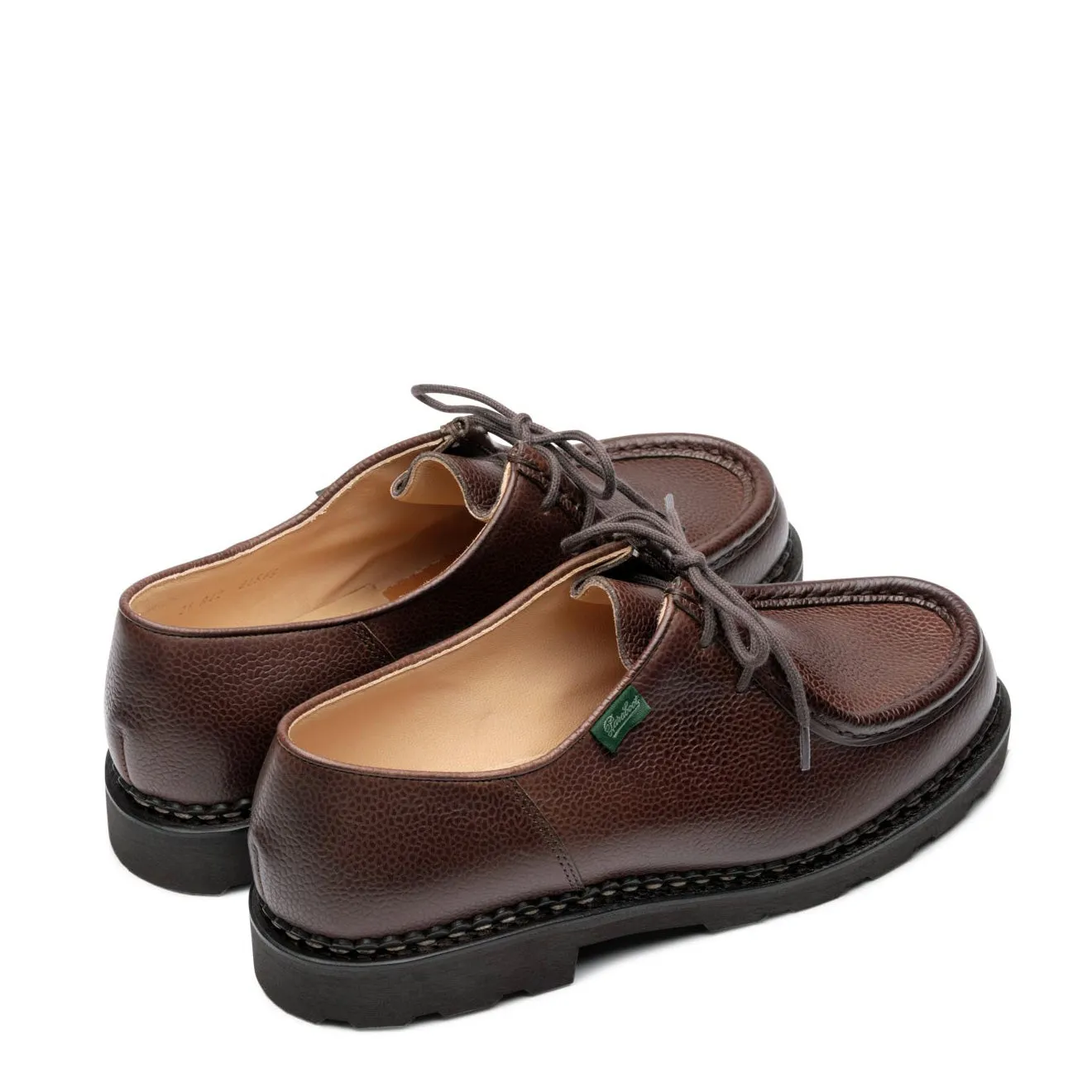 Paraboot Michael Shoe Grained Brown Leather