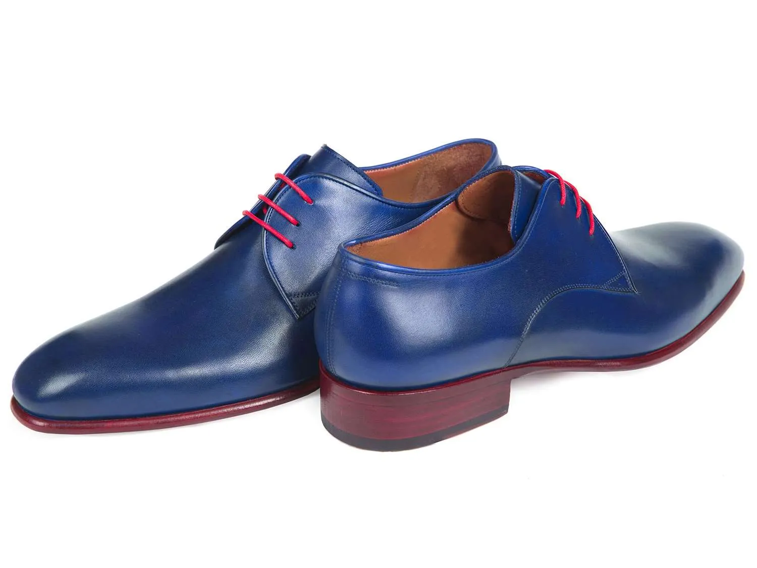 Paul Parkman Blue Hand Painted Derby Shoes
