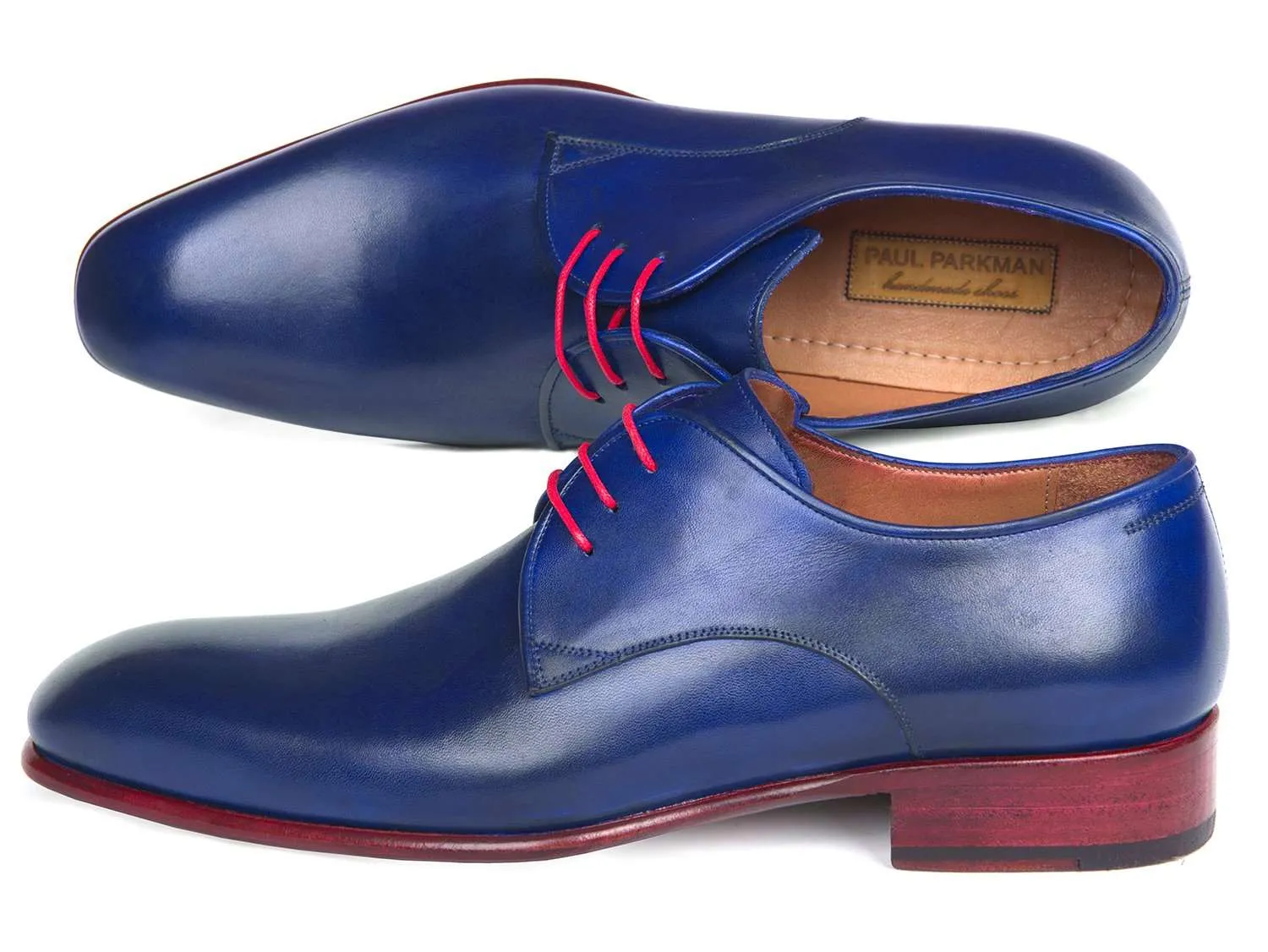 Paul Parkman Blue Hand Painted Derby Shoes