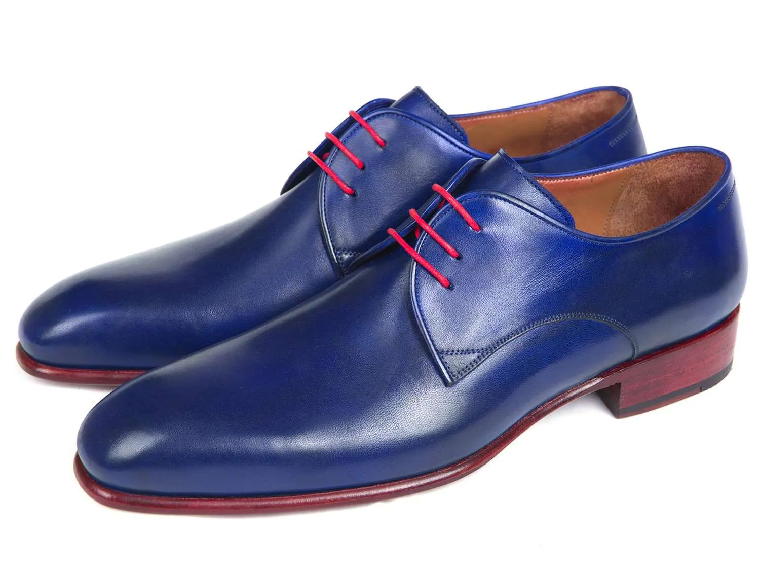 Paul Parkman Blue Hand Painted Derby Shoes