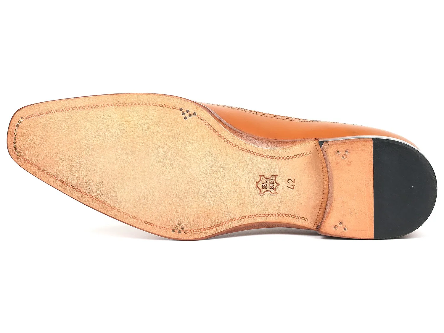 Paul Parkman Dual Tone Wingtip Derby Shoes in Cognac & Cream