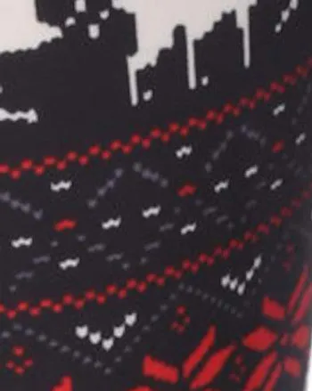 Printed Leggings | Black Red