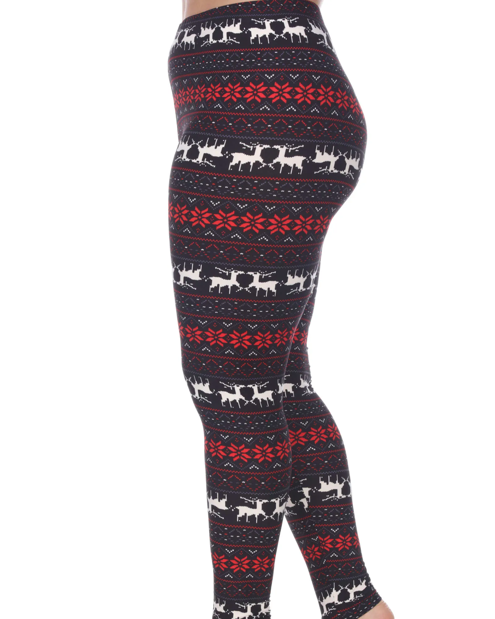 Printed Leggings | Black Red