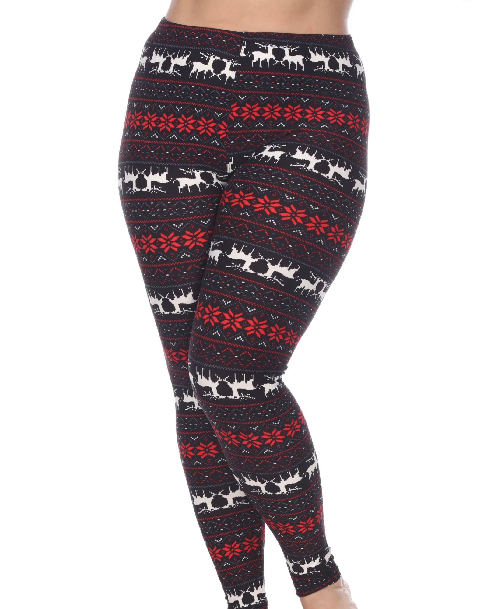 Printed Leggings | Black Red