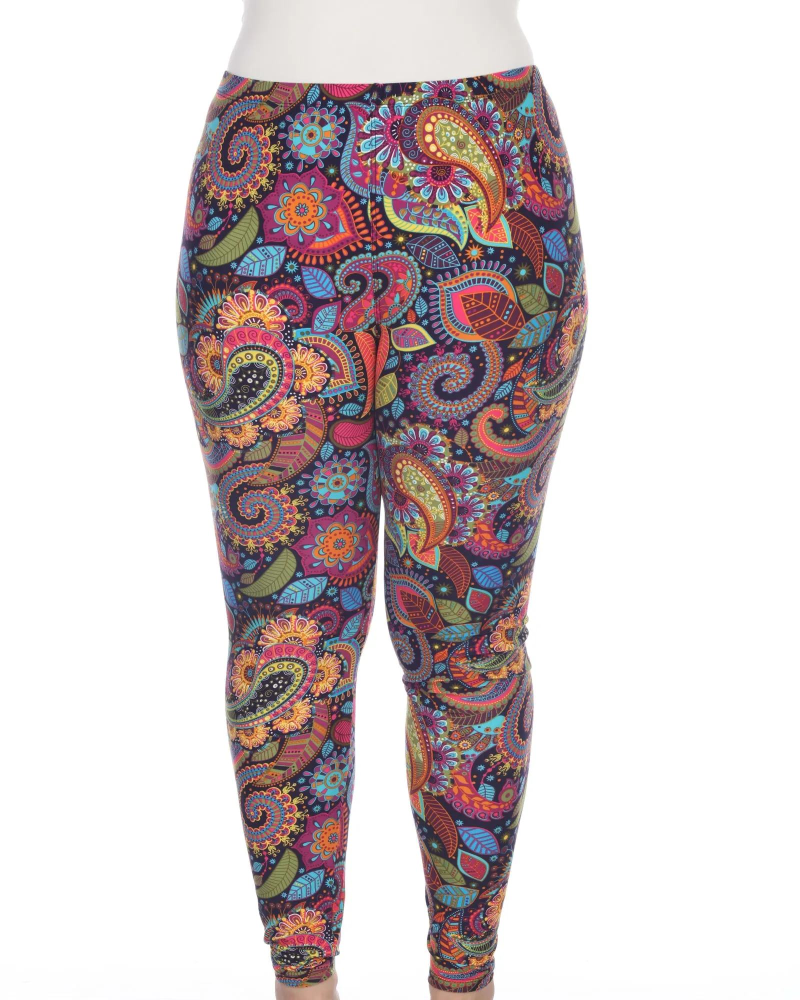 Printed Paisley Leggings | Multi Color Paisley