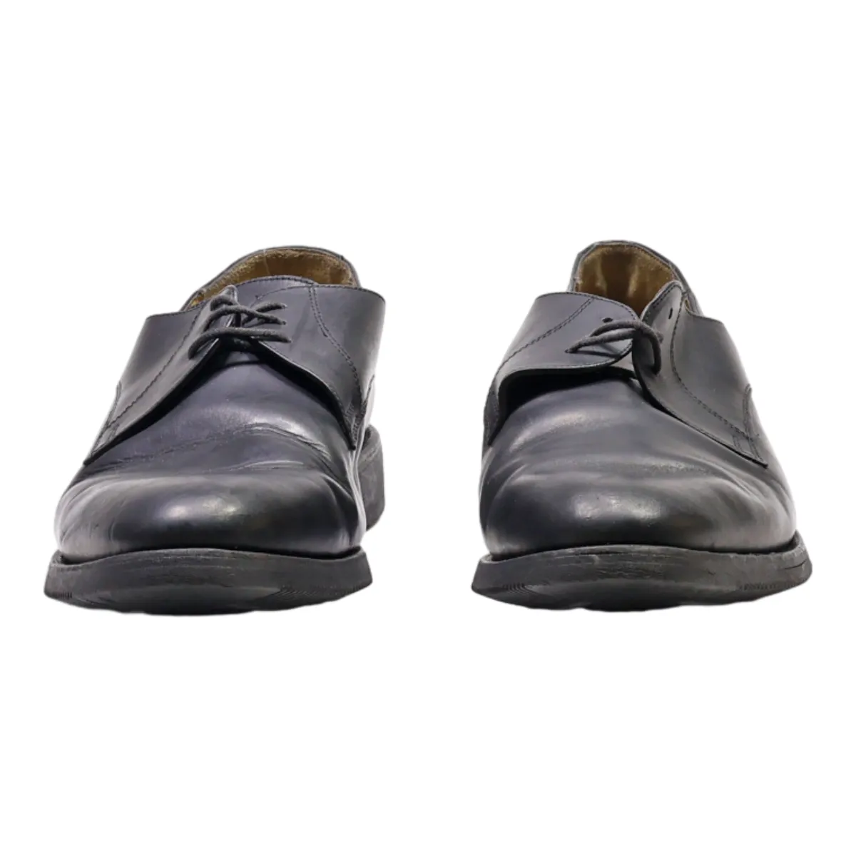 SCOTT Derby Shoes Black Leather Mens UK 9.5