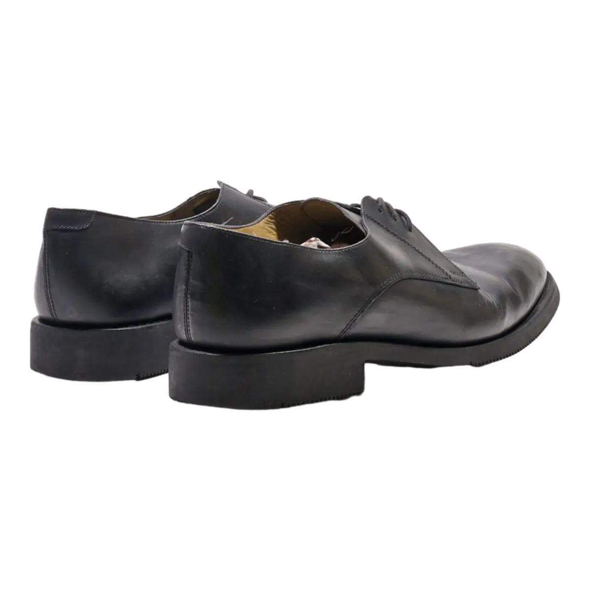 SCOTT Derby Shoes Black Leather Mens UK 9.5