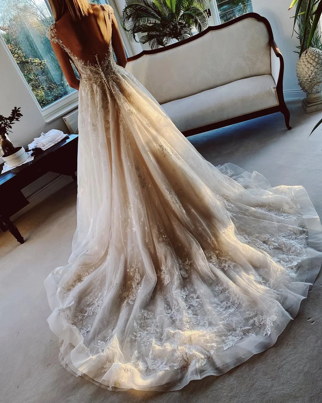 Short A-line Jewel Wedding Dress With Lace