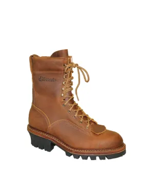 Silverado Mens 9in Logger Shipyard ST Oil Tan Leather Work Boots