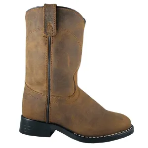 Smoky Mountain Kids Brown Soft Leather Roper Western Boots 3036C