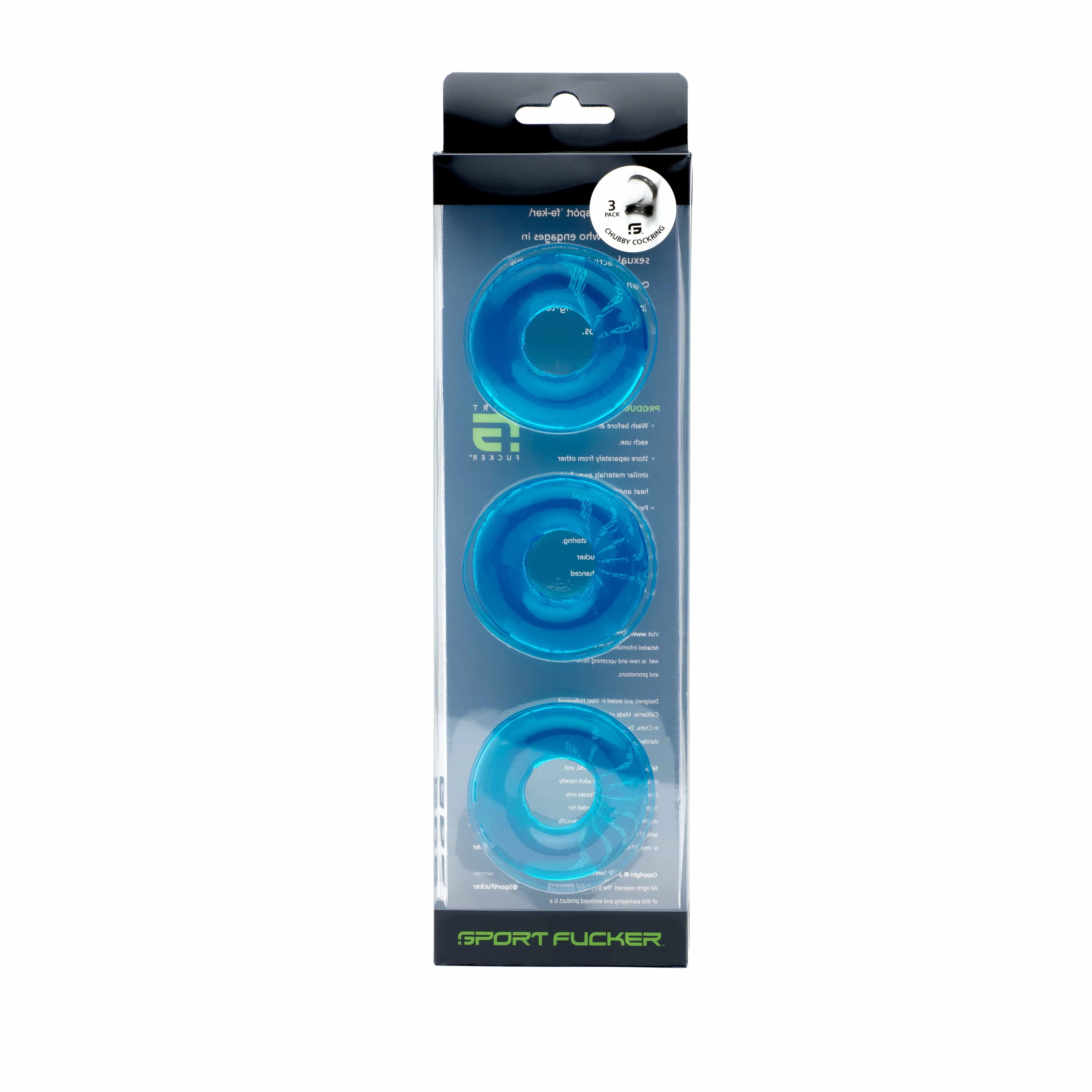 Sport Fucker Chubby Cockring 3 Pack Ice Blue