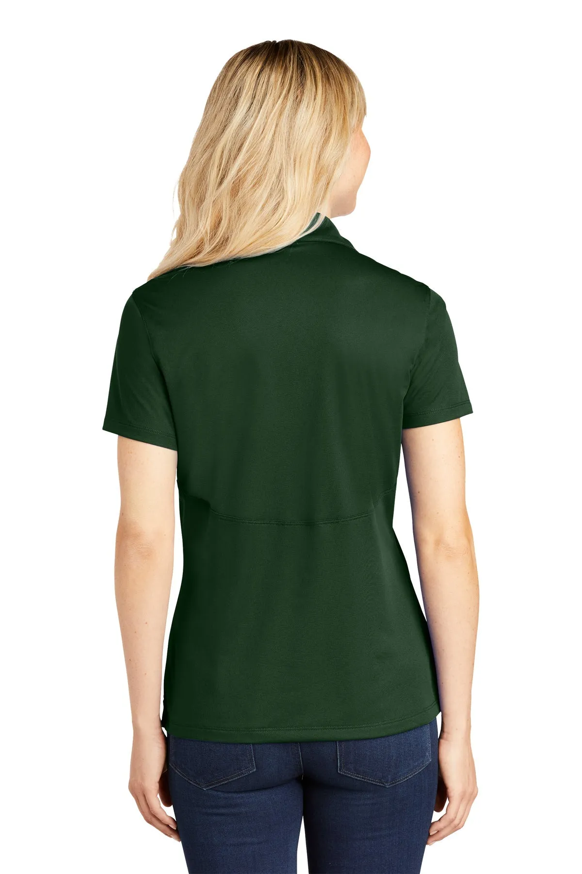 Sport-Tek Ladies Micropique Branded Sport-Wick Polos, Forest Green