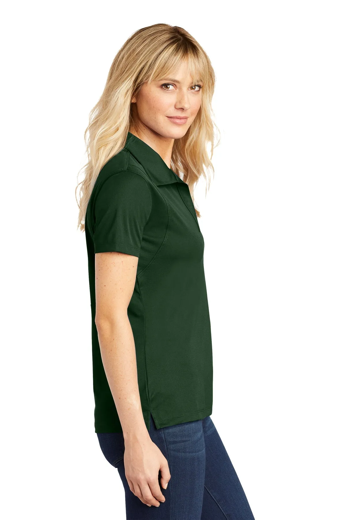 Sport-Tek Ladies Micropique Branded Sport-Wick Polos, Forest Green
