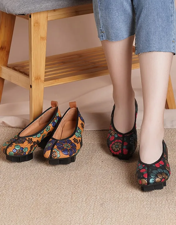 Spring Ethnic Style Retro Printed Shoes