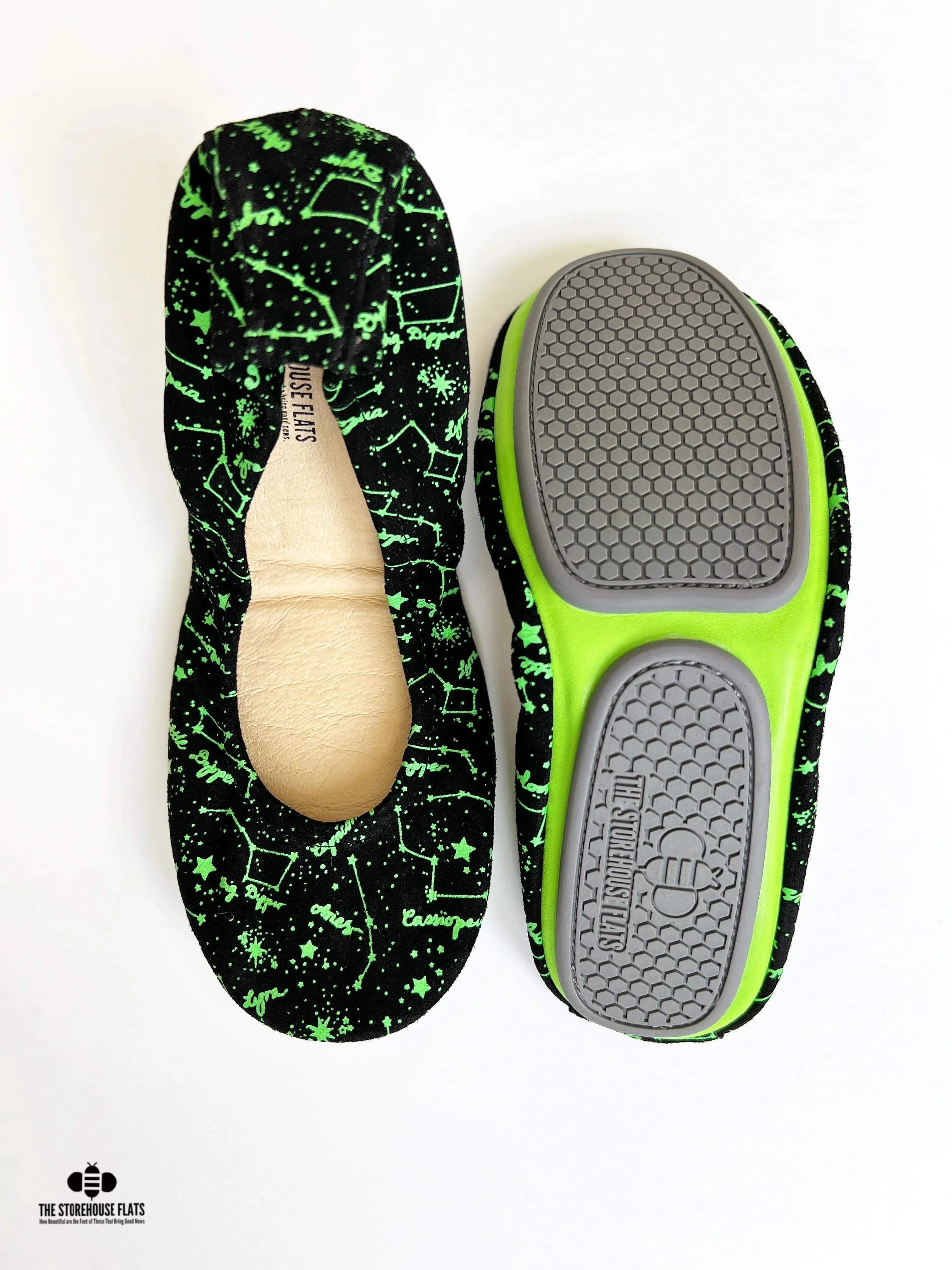 Star Gazer Printed Suede - green