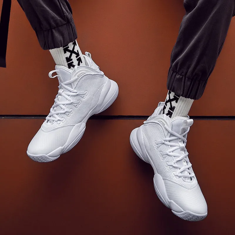 Summer Breathable Basketball Shoes High Top Cushioning Basketball