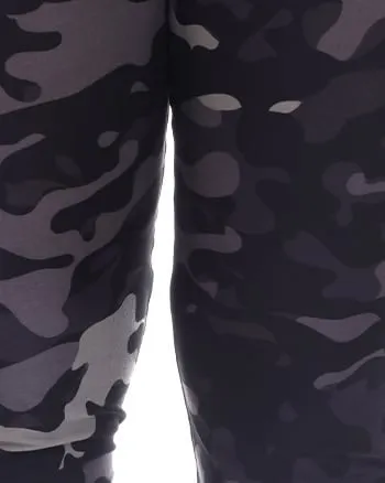 Super Soft Camo Printed Leggings | Black Army