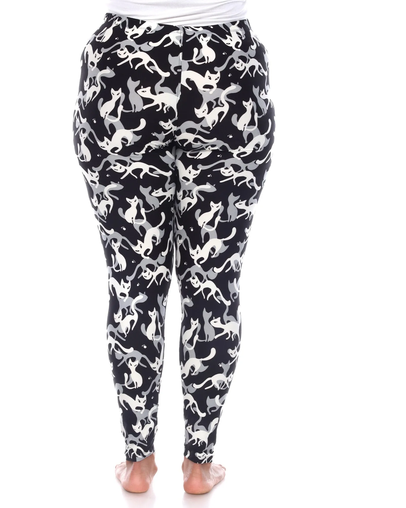 Super Soft Cat Printed Leggings | Black