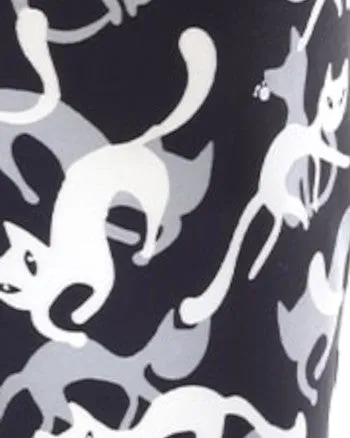 Super Soft Cat Printed Leggings | Black