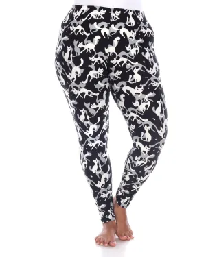 Super Soft Cat Printed Leggings | Black