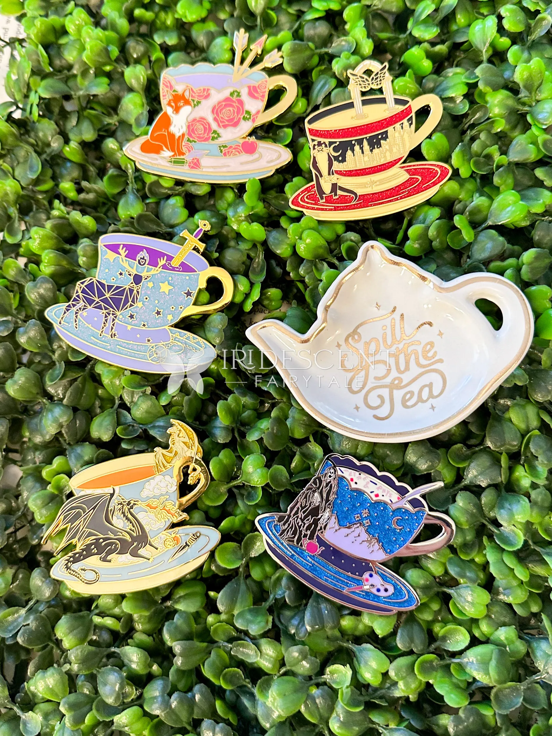 Tea Cup #5 Enamel Silver Metal Pin