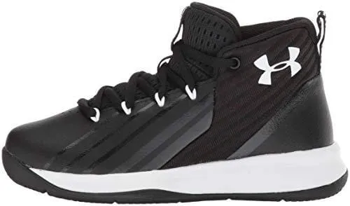 Under Armour Boys' Pre School Launch Basketball Shoe Black (002)/White, 2