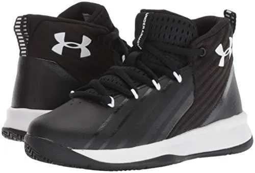 Under Armour Boys' Pre School Launch Basketball Shoe Black (002)/White, 2