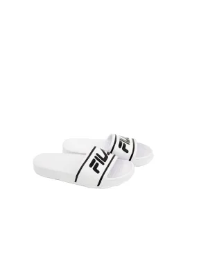 Women's Brand Logo Printed Slide,White