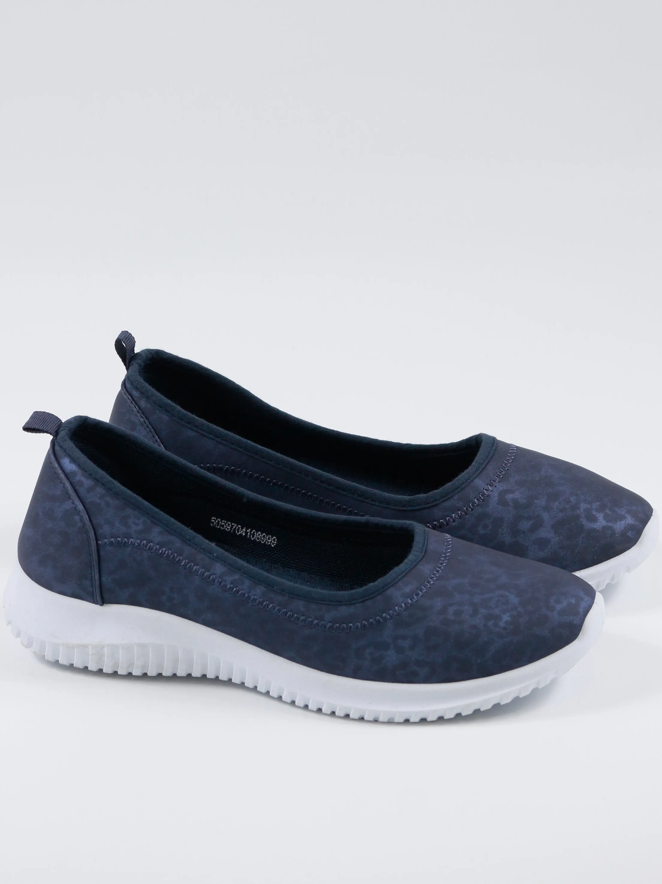 Women's Leopard Printed Slip On Comfy Shoes,Navy