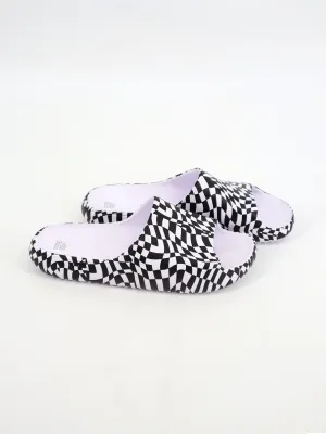 Women's Printed Slippers,Black/White